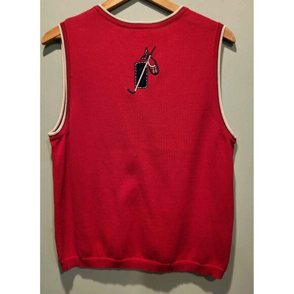 Womens Napa Golf Red White Blue Button Up Embroidered Sweater Vest Golf Sz S - Picture 5 of 6